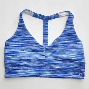 ⭐️2/ $30⭐️ Gapfit Medium Impact T-Back Sports Bra Heathered Blue  Size Medium